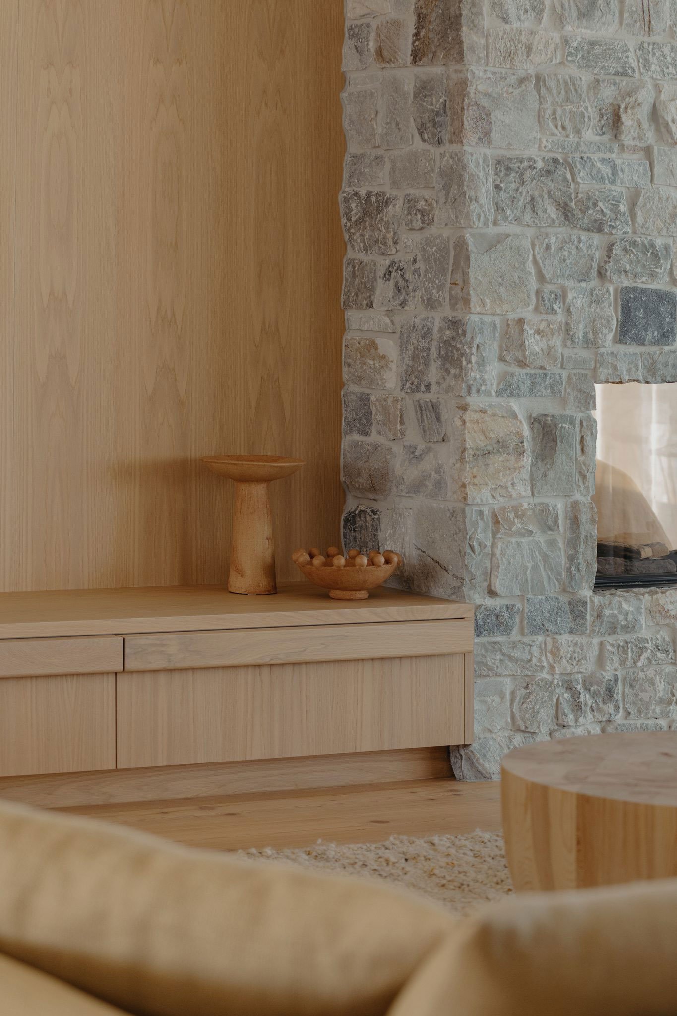 Grey Savoy Closeup Ashlar Fireplace