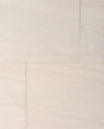 Calypso Cashmere AllClad limestone tile with a soft beige vein-cut finish for walls and floors.