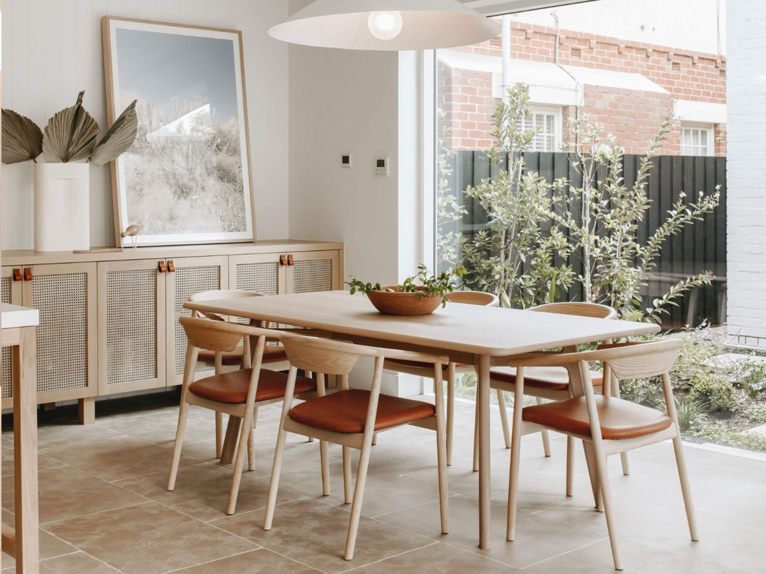 Mesa Tumbled Limestone Floor Tile in Kitchen
